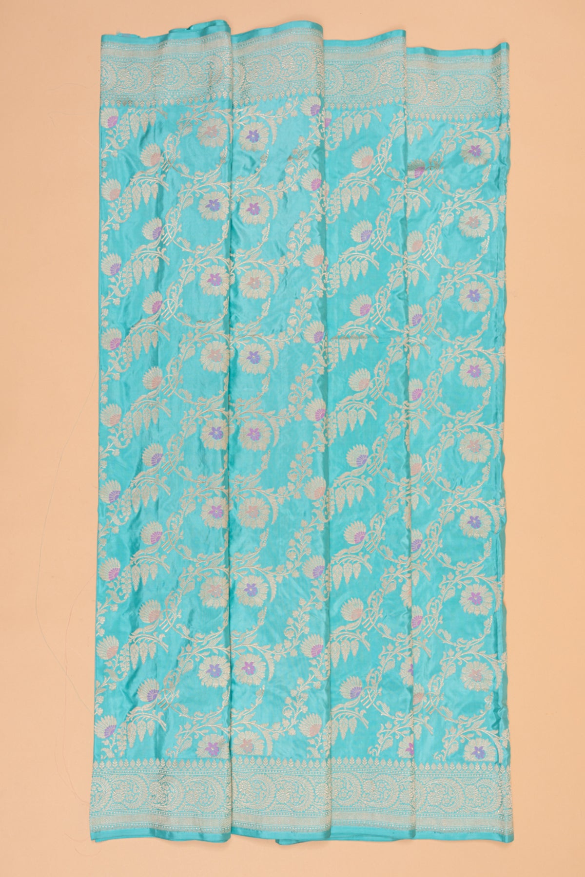 Banarasi Silk Kadwa Jaal Sky Blue Saree