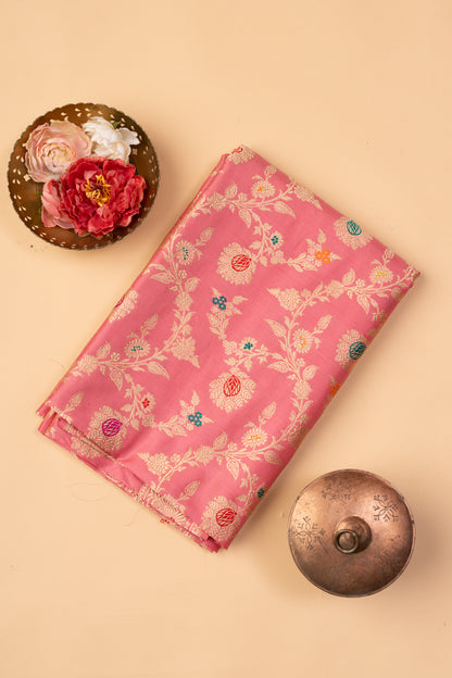 Banarasi Silk Kadwa Jaal Pink Saree