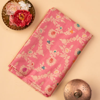 Banarasi Silk Kadwa Jaal Pink Saree