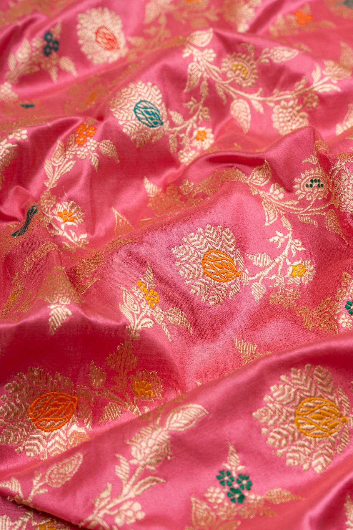 Banarasi Silk Kadwa Jaal Pink Saree