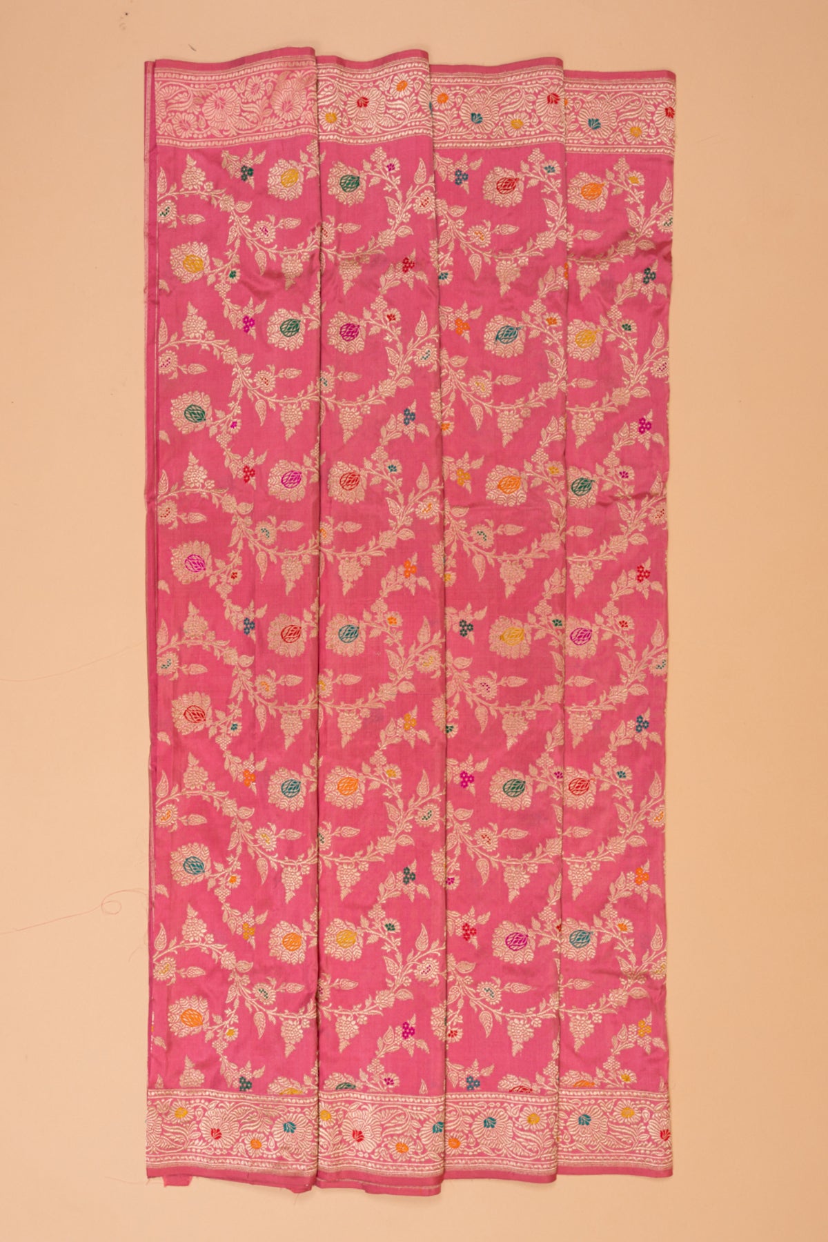 Banarasi Silk Kadwa Jaal Pink Saree