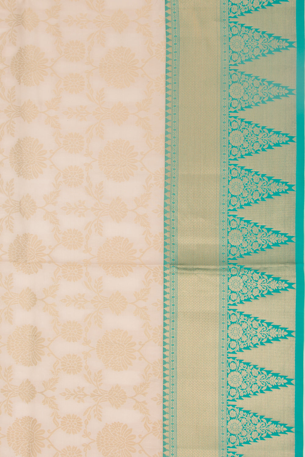 Coimbatore Silk Jaal Cream Saree