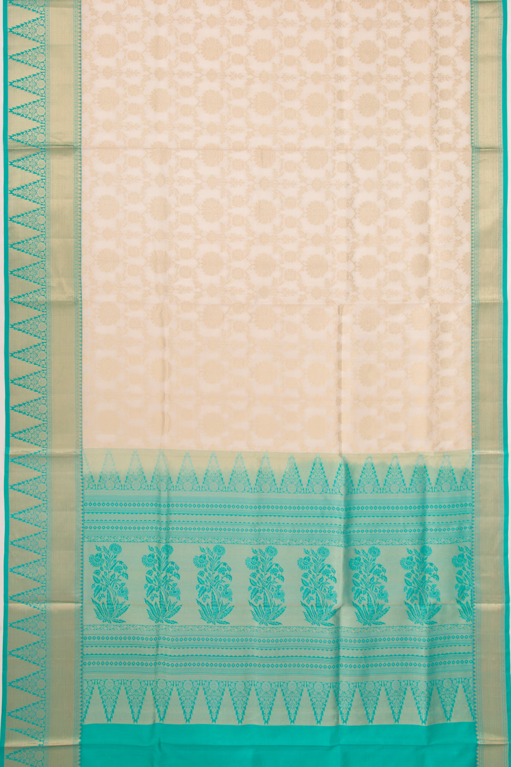 Coimbatore Silk Jaal Cream Saree