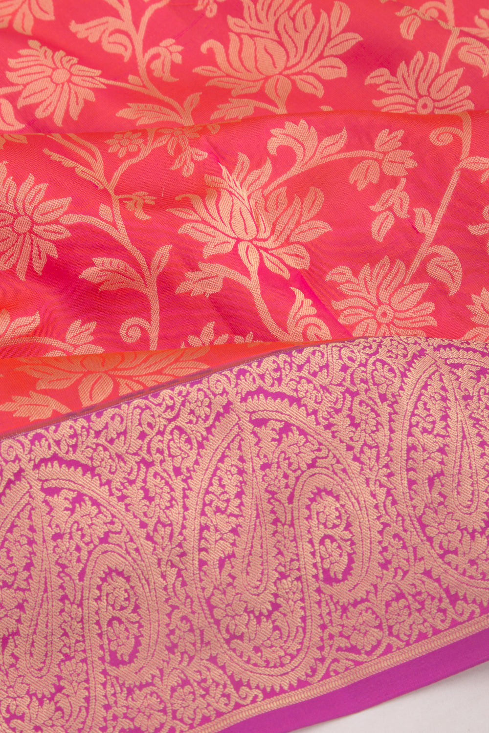 Taranga Kanchi Silk Brocade Red Saree