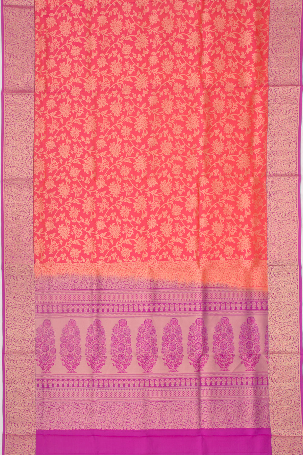 Taranga Kanchi Silk Brocade Red Saree