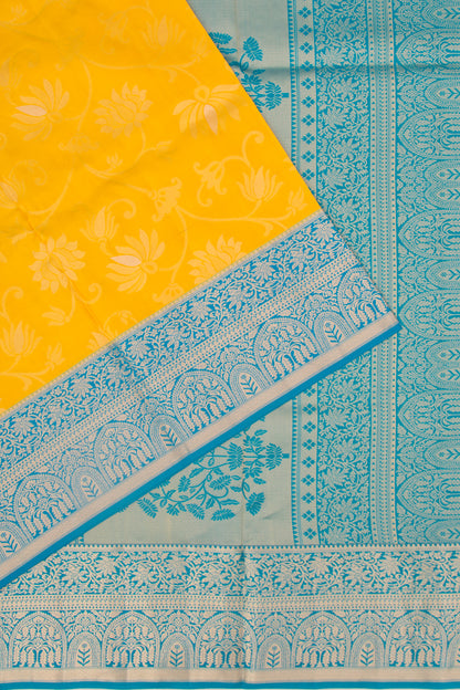 Coimbatore Silk Jaal Yellow Saree