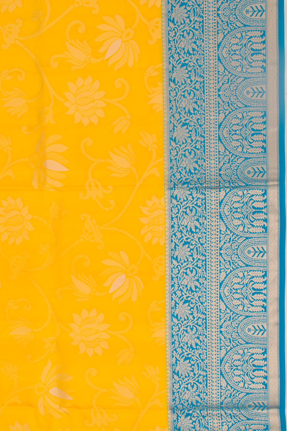 Coimbatore Silk Jaal Yellow Saree