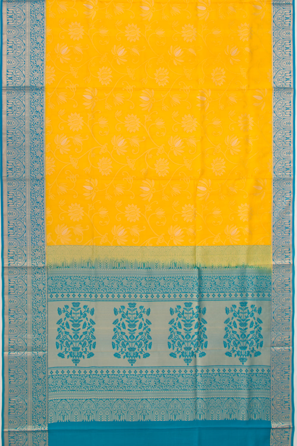 Coimbatore Silk Jaal Yellow Saree