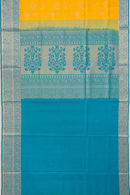 Coimbatore Silk Jaal Yellow Saree
