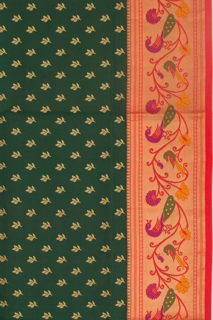Coimbatore Silk Butta Dark Green Saree