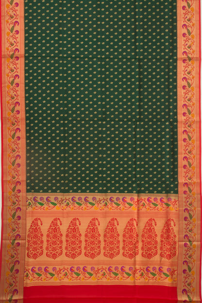 Coimbatore Silk Butta Dark Green Saree