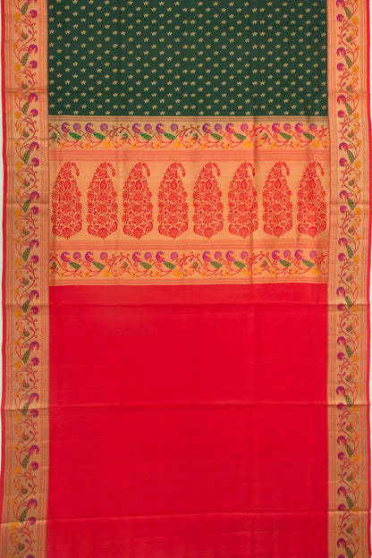 Coimbatore Silk Butta Dark Green Saree