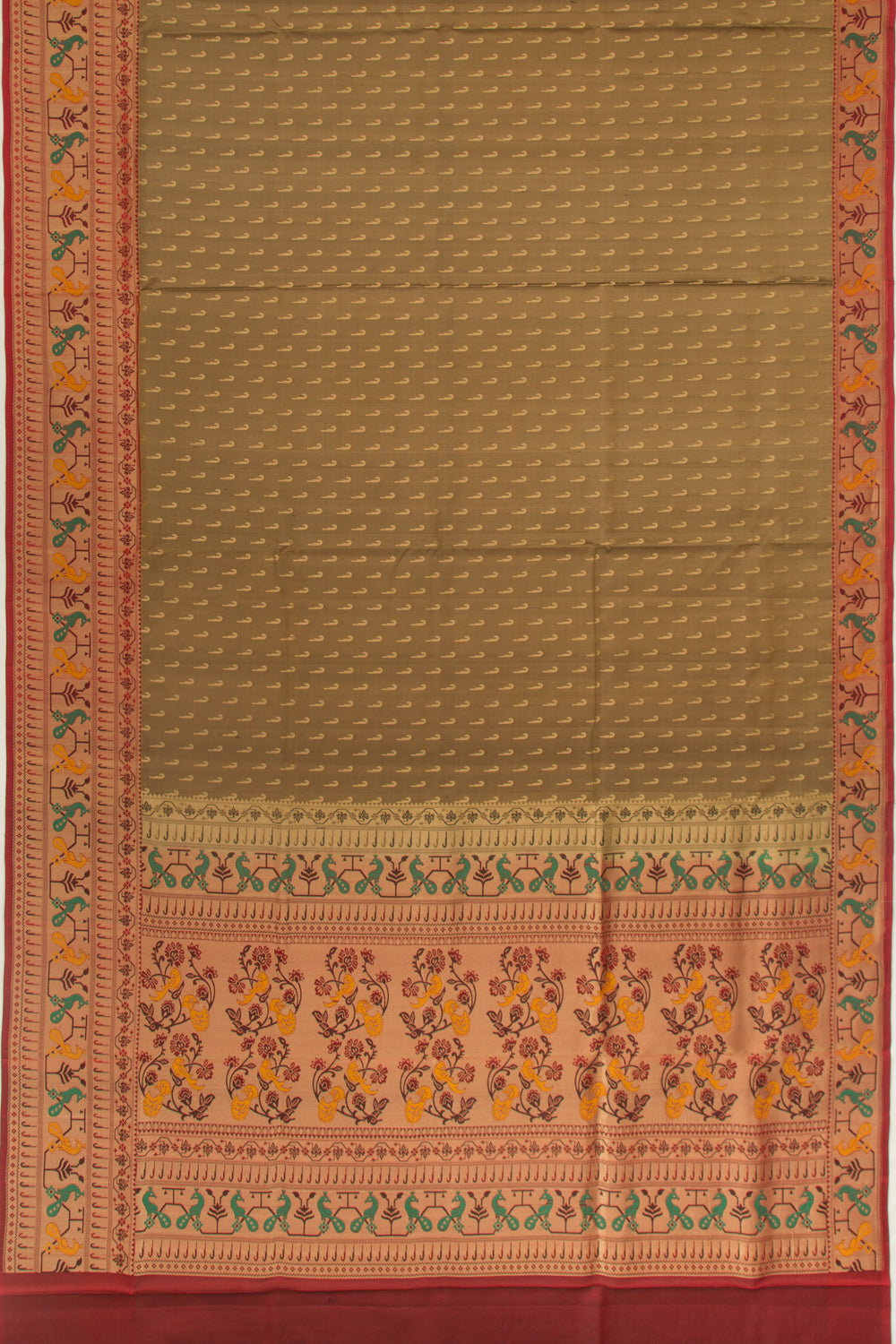 Coimbatore Silk Butta Mehendi Green Saree