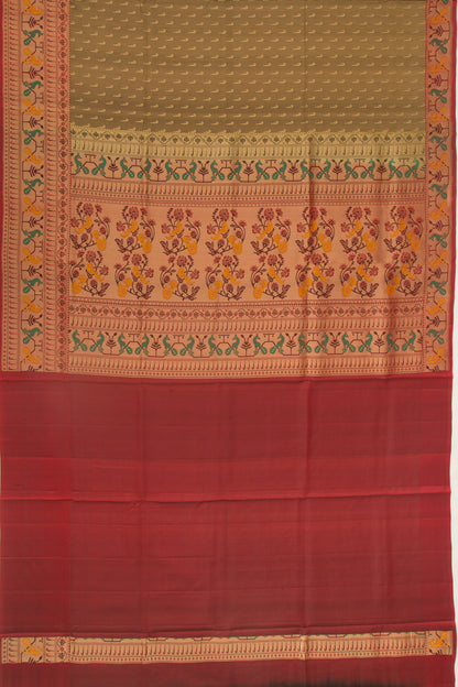 Coimbatore Silk Butta Mehendi Green Saree