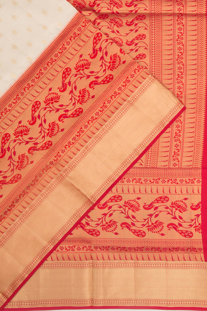 Taranga Kanchi Silk Butta White Saree