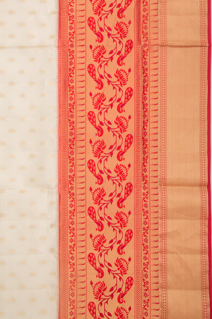 Taranga Kanchi Silk Butta White Saree