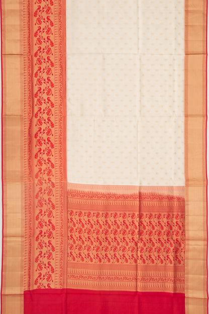 Taranga Kanchi Silk Butta White Saree