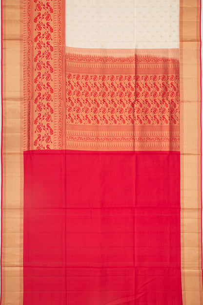 Taranga Kanchi Silk Butta White Saree