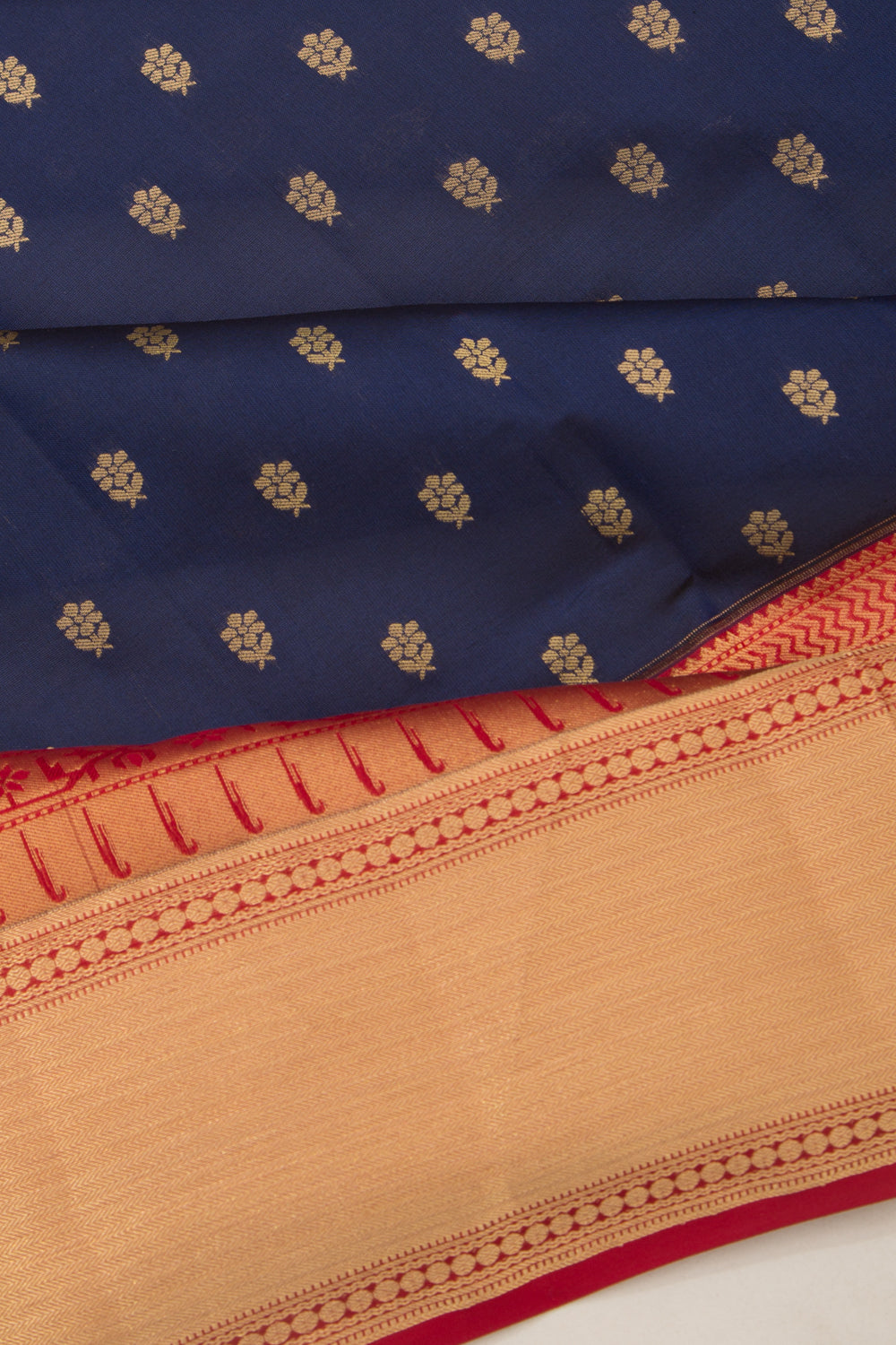 Coimbatore Silk Butta Dark Blue Saree