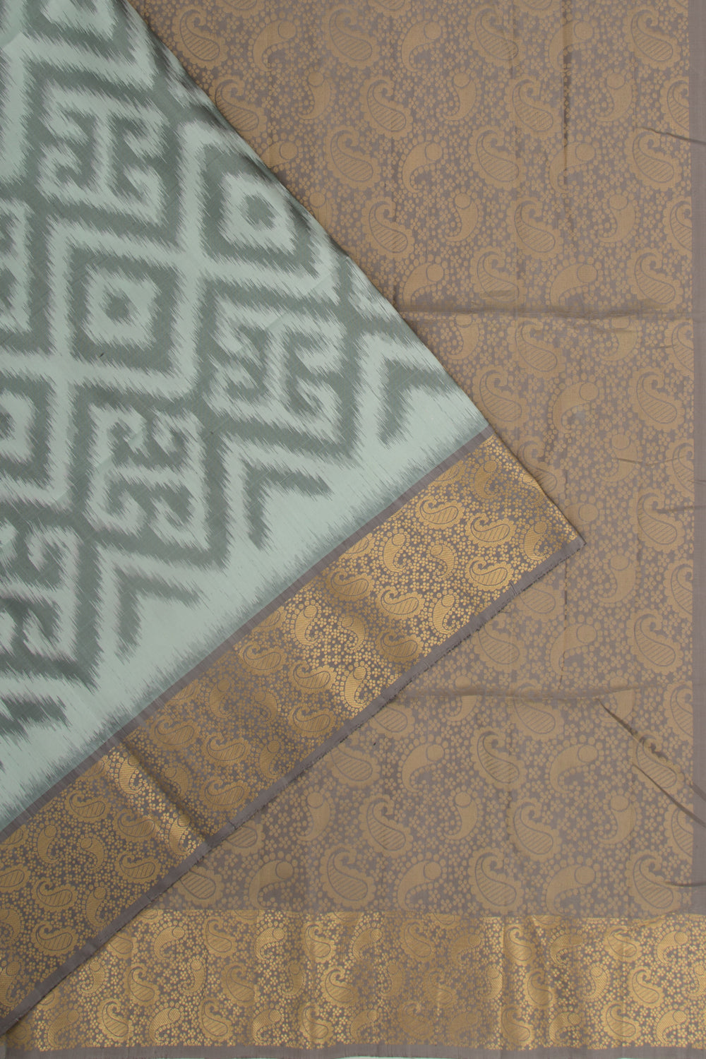 Coimbatore Silk Ikat Pastel Green Saree
