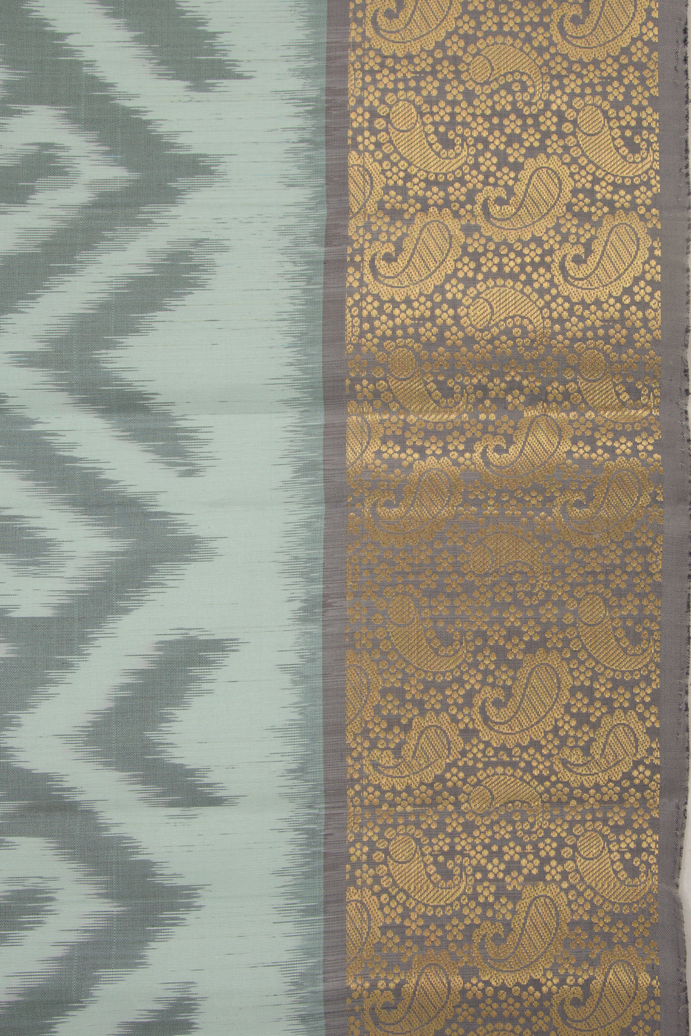 Coimbatore Silk Ikat Pastel Green Saree