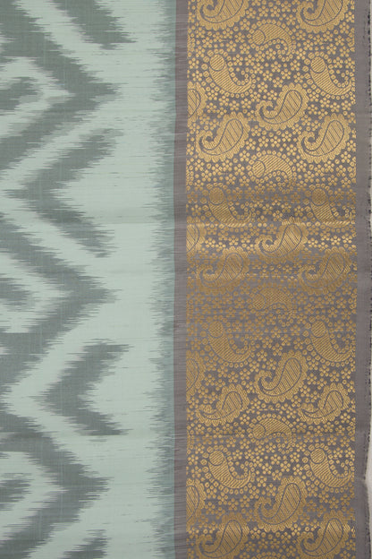 Coimbatore Silk Ikat Pastel Green Saree