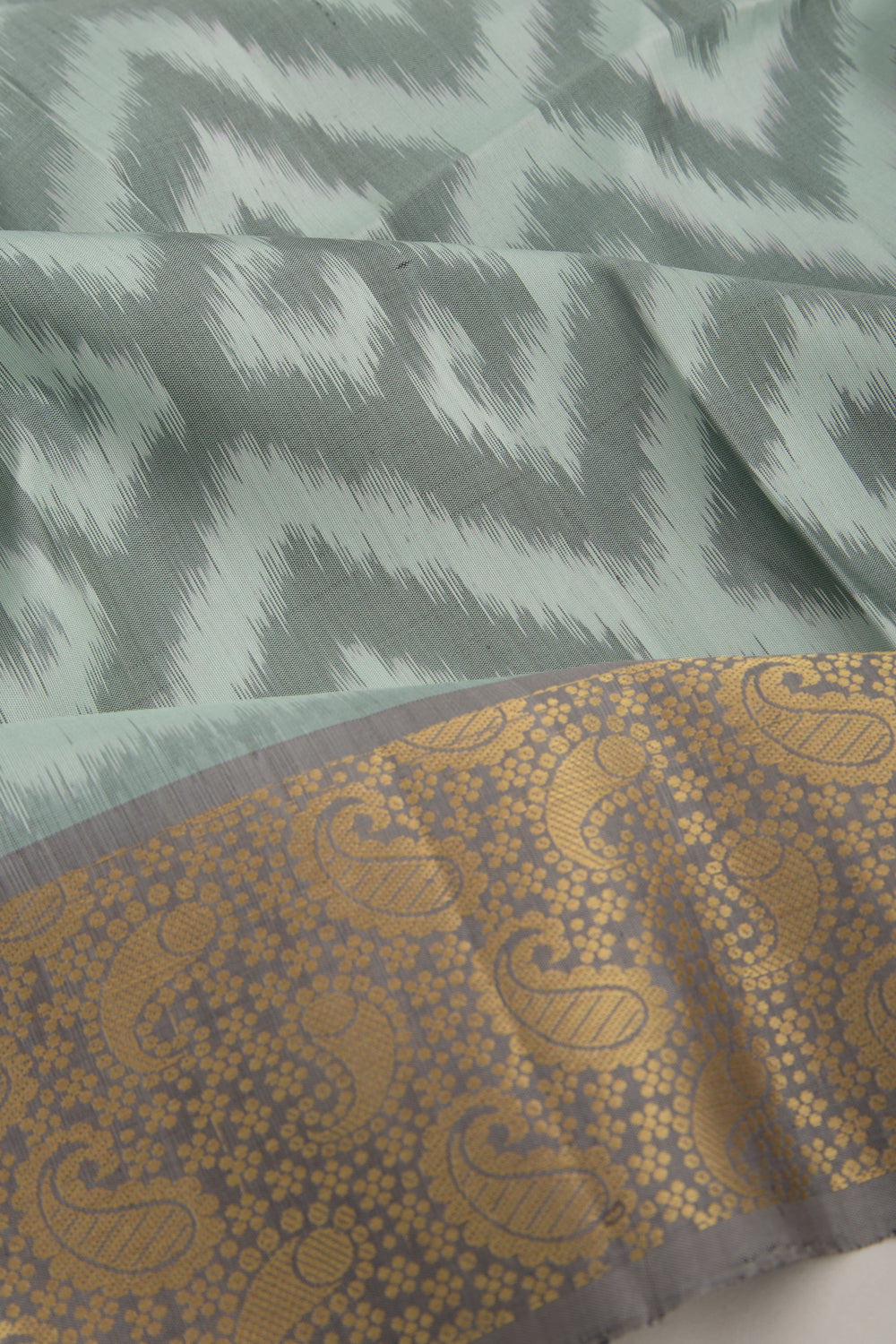 Coimbatore Silk Ikat Pastel Green Saree