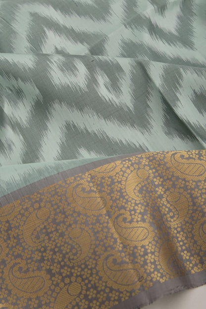 Coimbatore Silk Ikat Pastel Green Saree