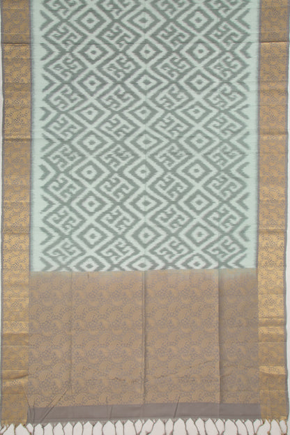 Coimbatore Silk Ikat Pastel Green Saree