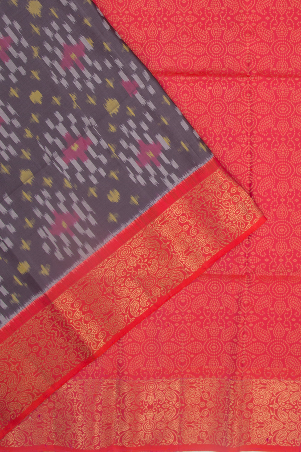 Coimbatore Silk Ikat Grey Saree