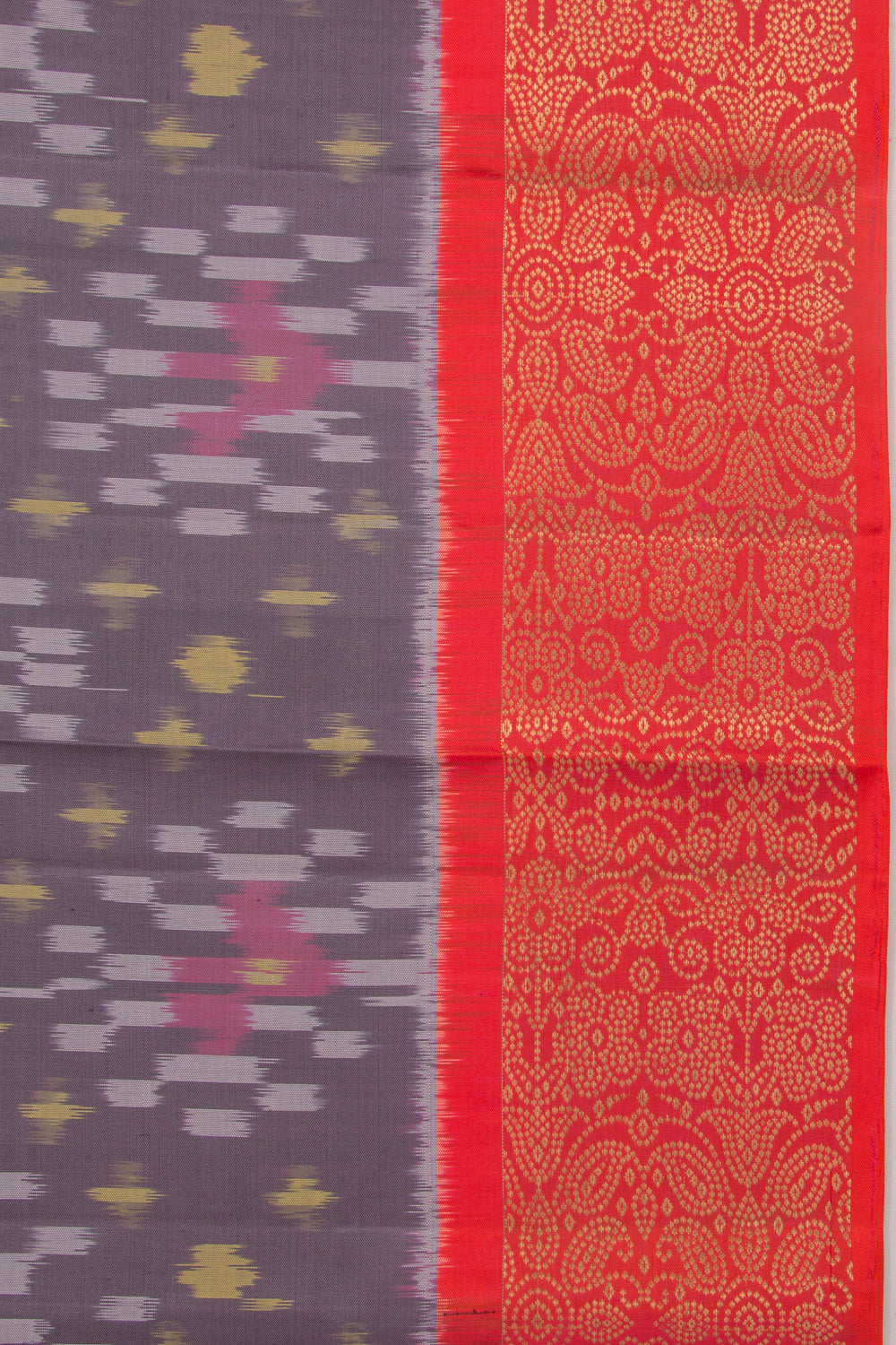 Coimbatore Silk Ikat Grey Saree