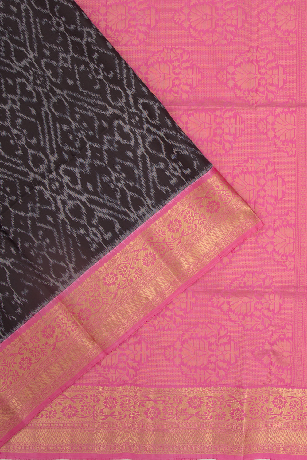Coimbatore Silk Ikat Black Saree