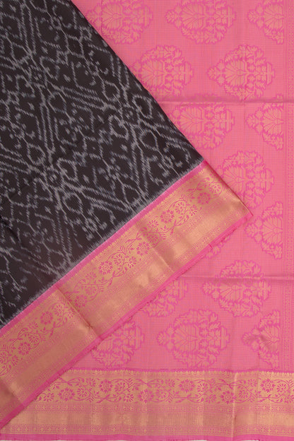 Coimbatore Silk Ikat Black Saree