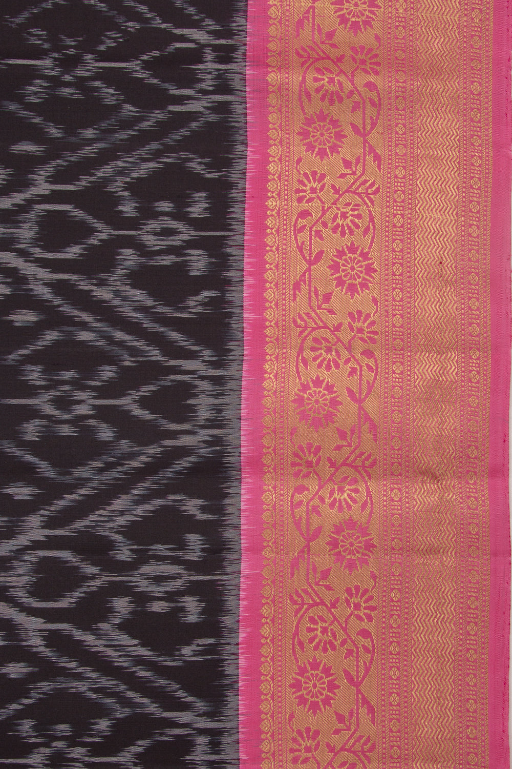 Coimbatore Silk Ikat Black Saree