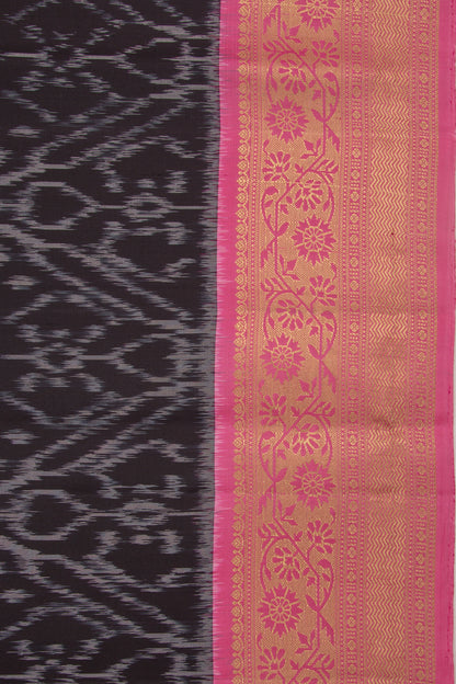 Coimbatore Silk Ikat Black Saree