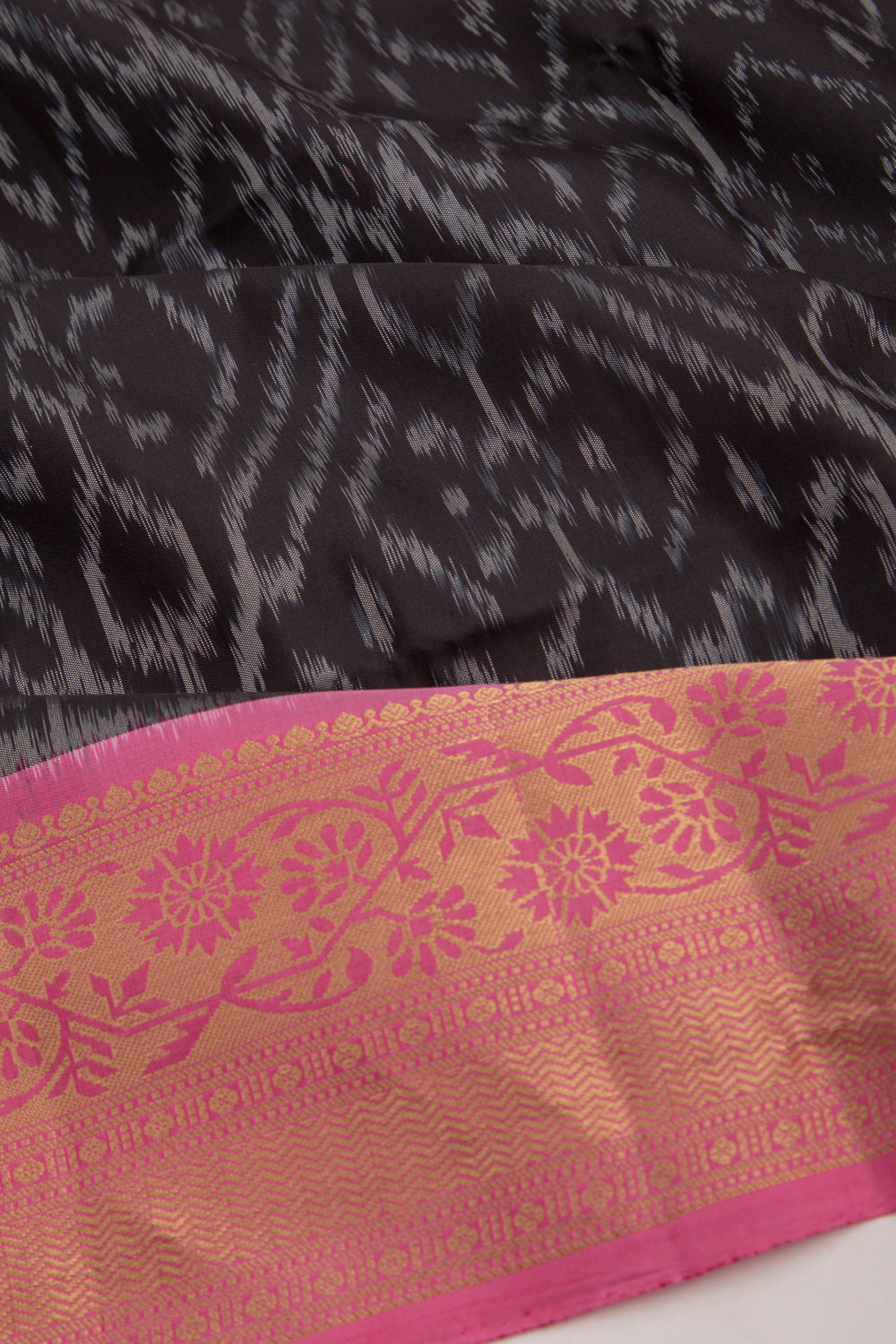 Coimbatore Silk Ikat Black Saree