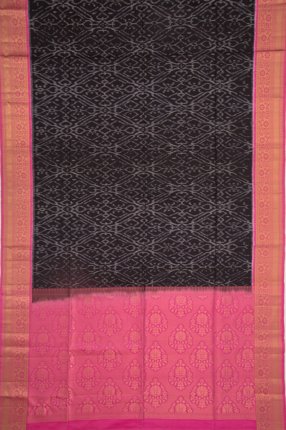 Coimbatore Silk Ikat Black Saree
