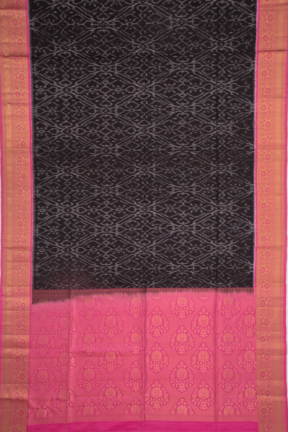 Coimbatore Silk Ikat Black Saree