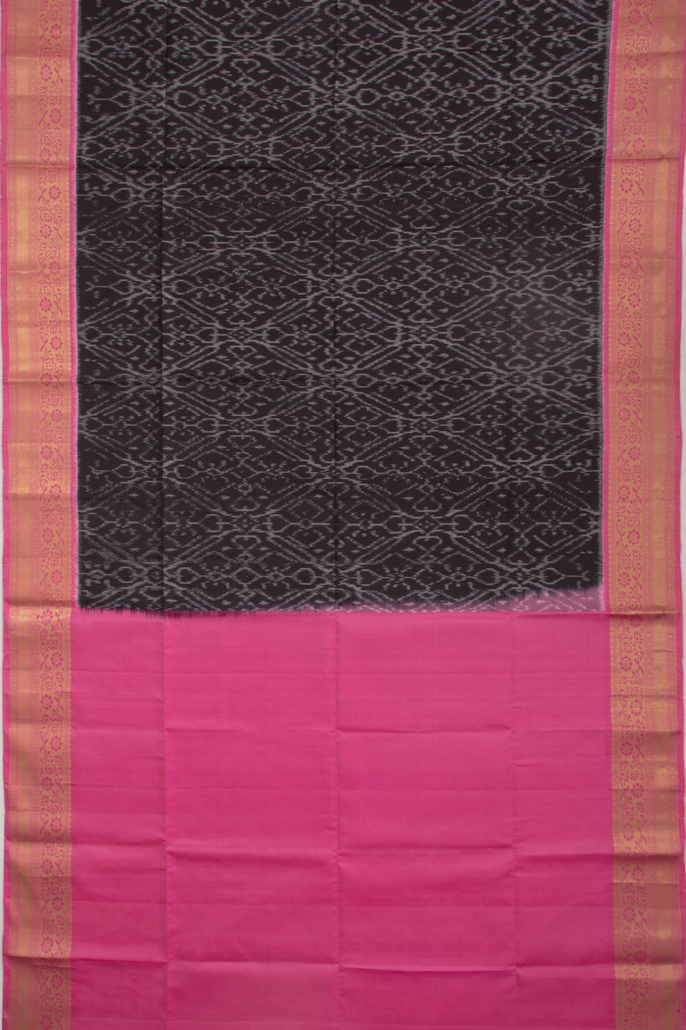 Coimbatore Silk Ikat Black Saree