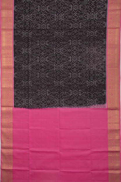 Coimbatore Silk Ikat Black Saree