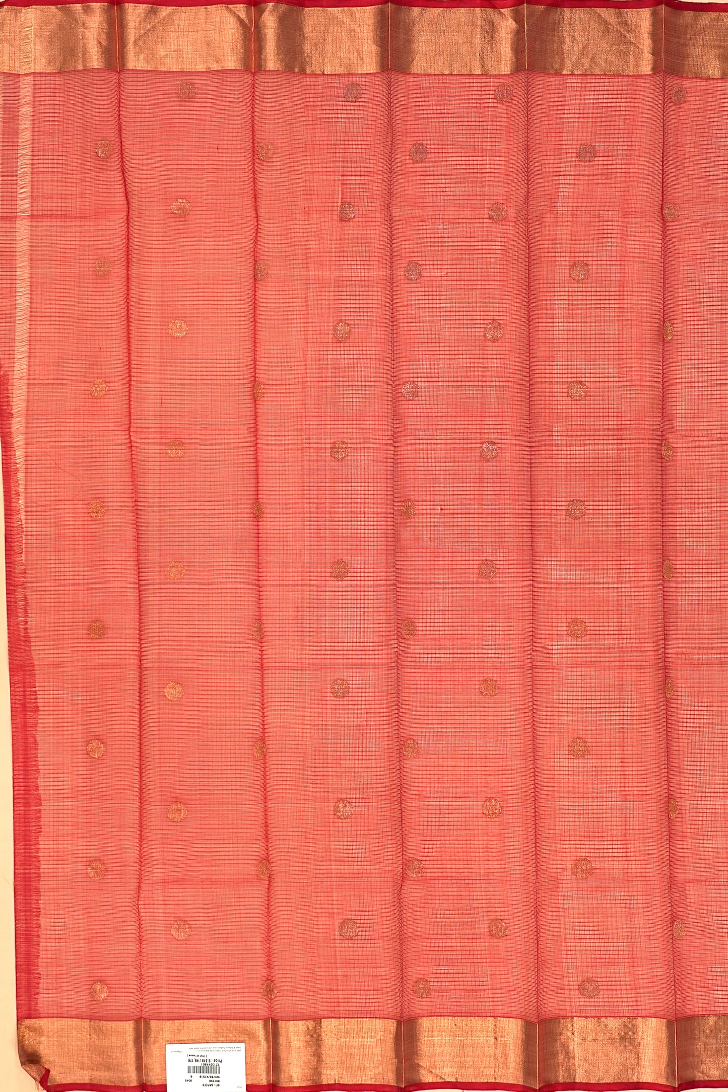 Kota Silk Tissue All Over Jaal Pichwai Pattern Cream Saree