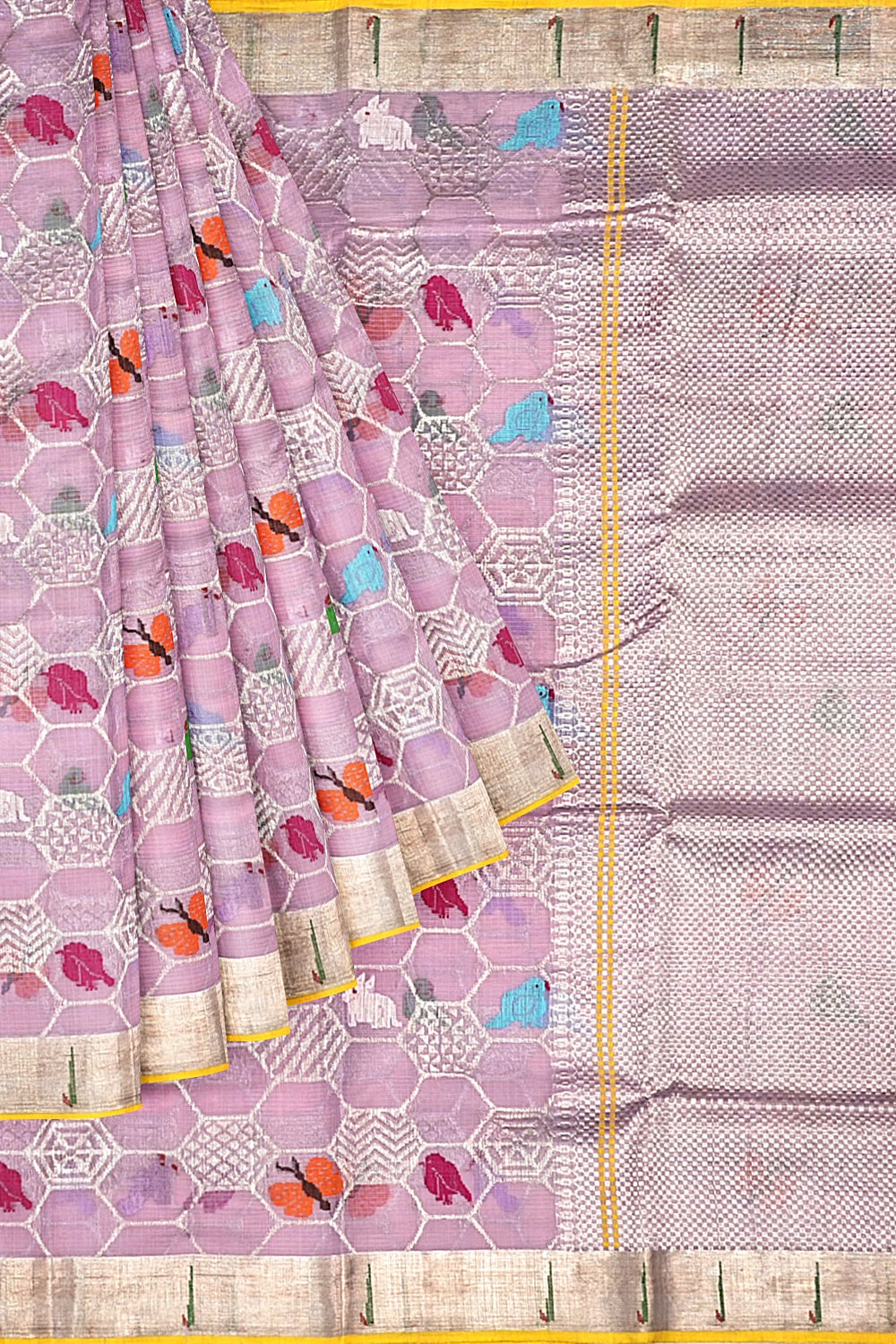 Kota Silk Brocade Lavender Saree