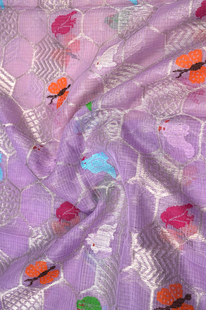 Kota Silk Brocade Lavender Saree