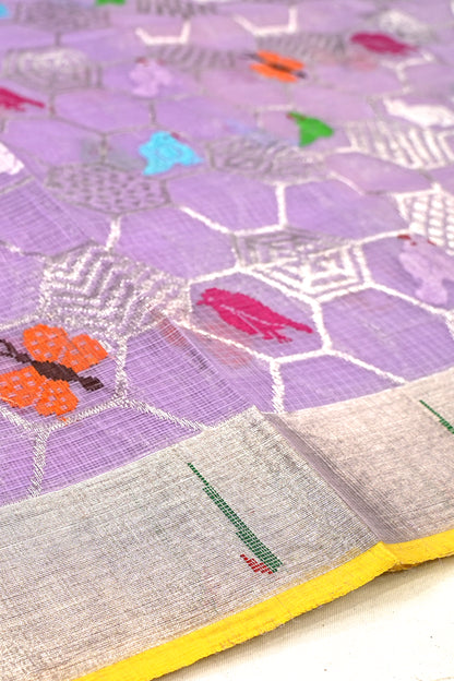Kota Silk Brocade Lavender Saree