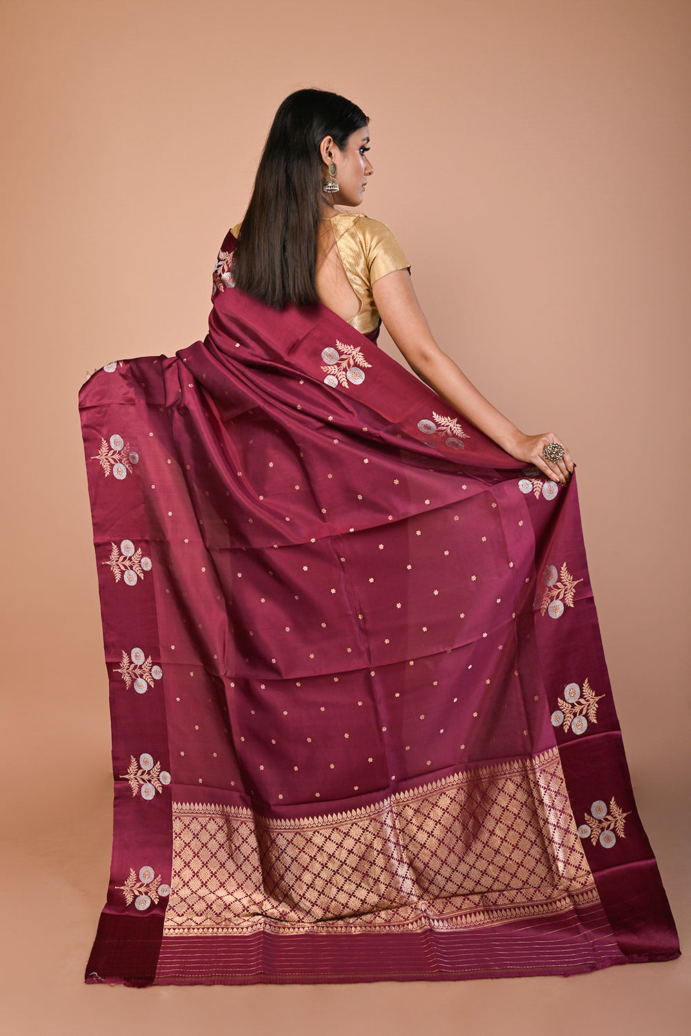 Banarasi Katan Silk Butta Purple Saree