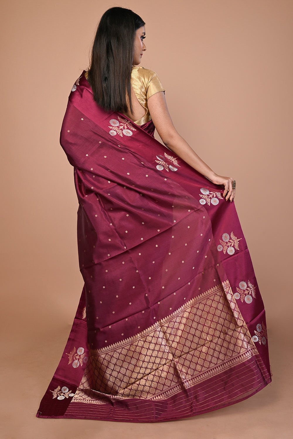 Banarasi Katan Silk Butta Purple Saree