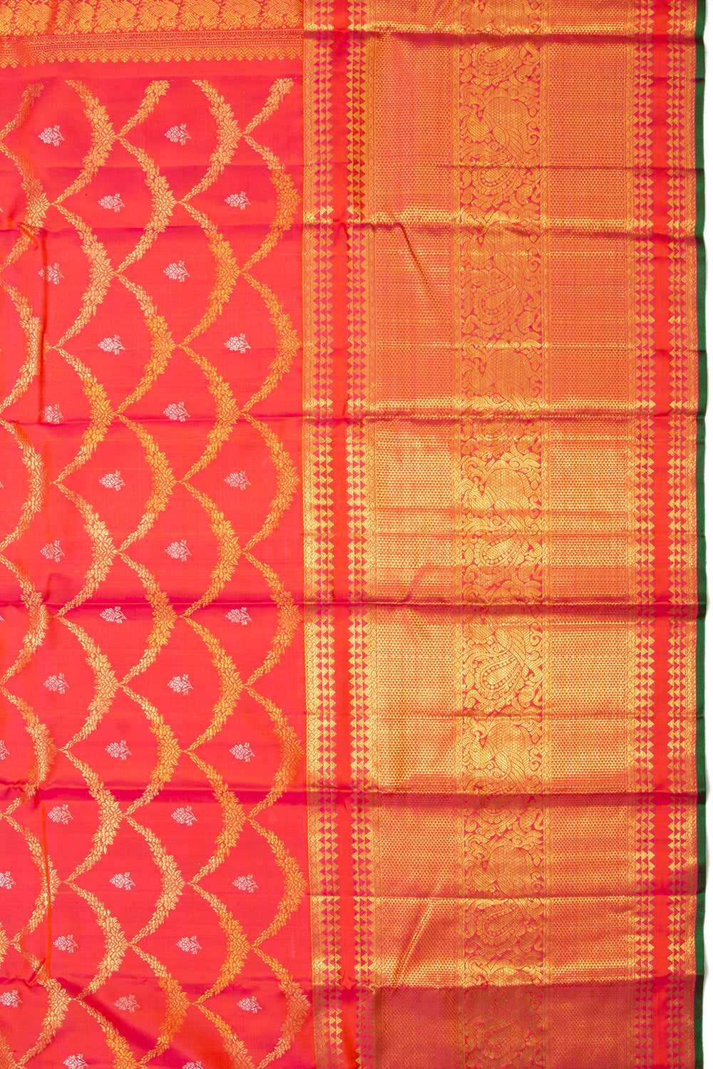 Kanchipuram Silk Jaal Red Saree