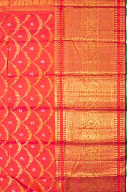 Kanchipuram Silk Jaal Red Saree