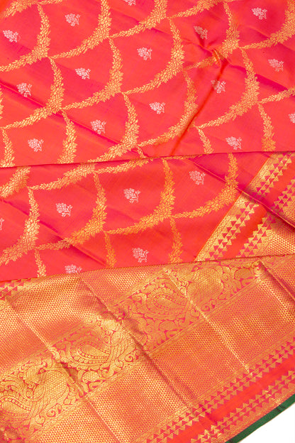 Kanchipuram Silk Jaal Red Saree