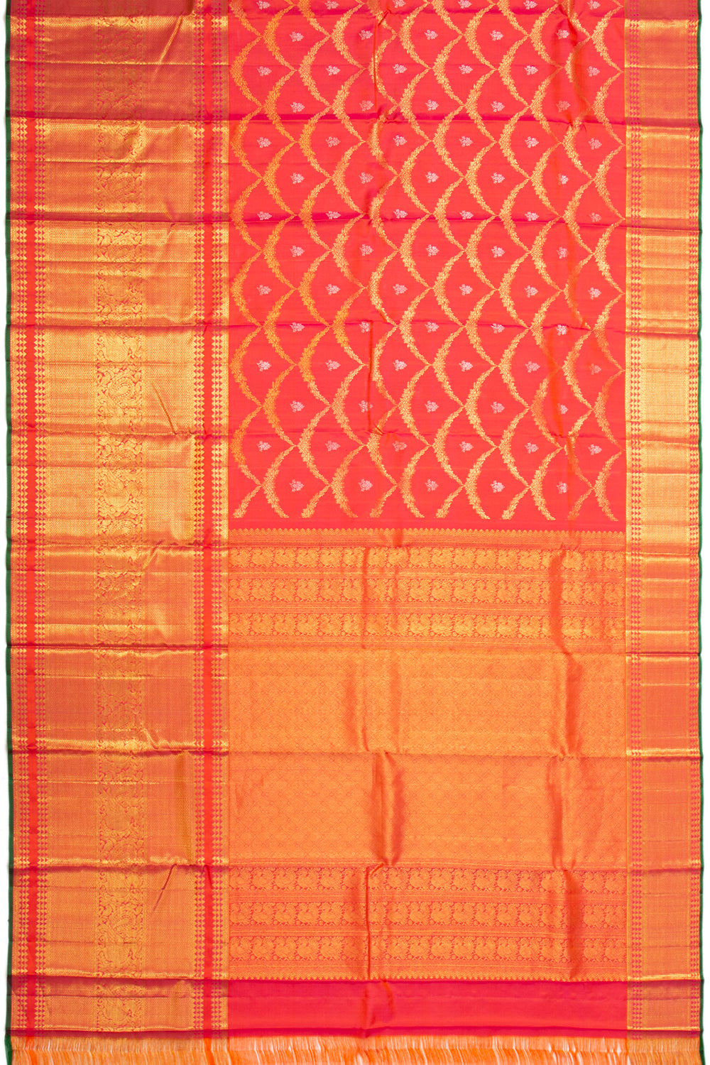 Kanchipuram Silk Jaal Red Saree